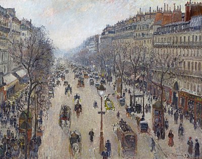 Boulevard Montmartre, matin, temps nuageux - Camille Jacob Pissarro